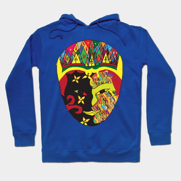 the half color face Hoodie by tebulation